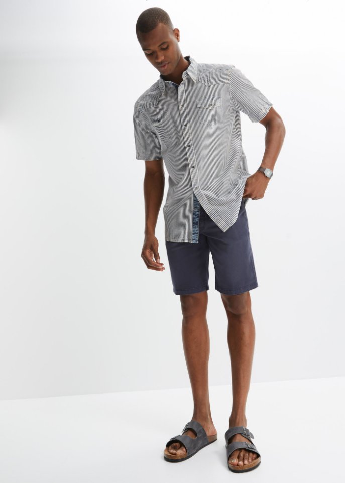 Coloured Stretch-Bermuda, Regular Fit