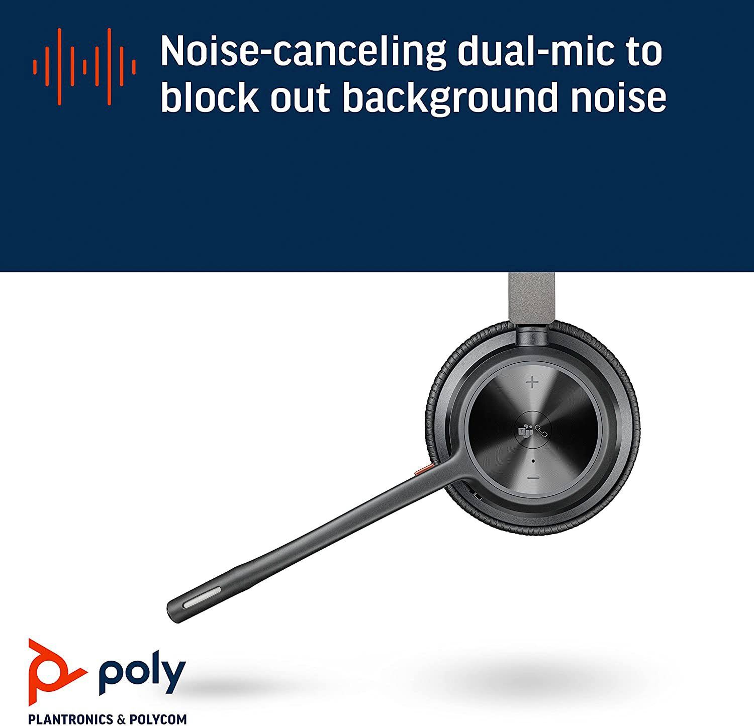 Poly Voyager 4320 UC Wireless-Headset (Freisprechfunktion, A2DP Bluetooth, AVRCP Bluetooth, HFP, HSP)