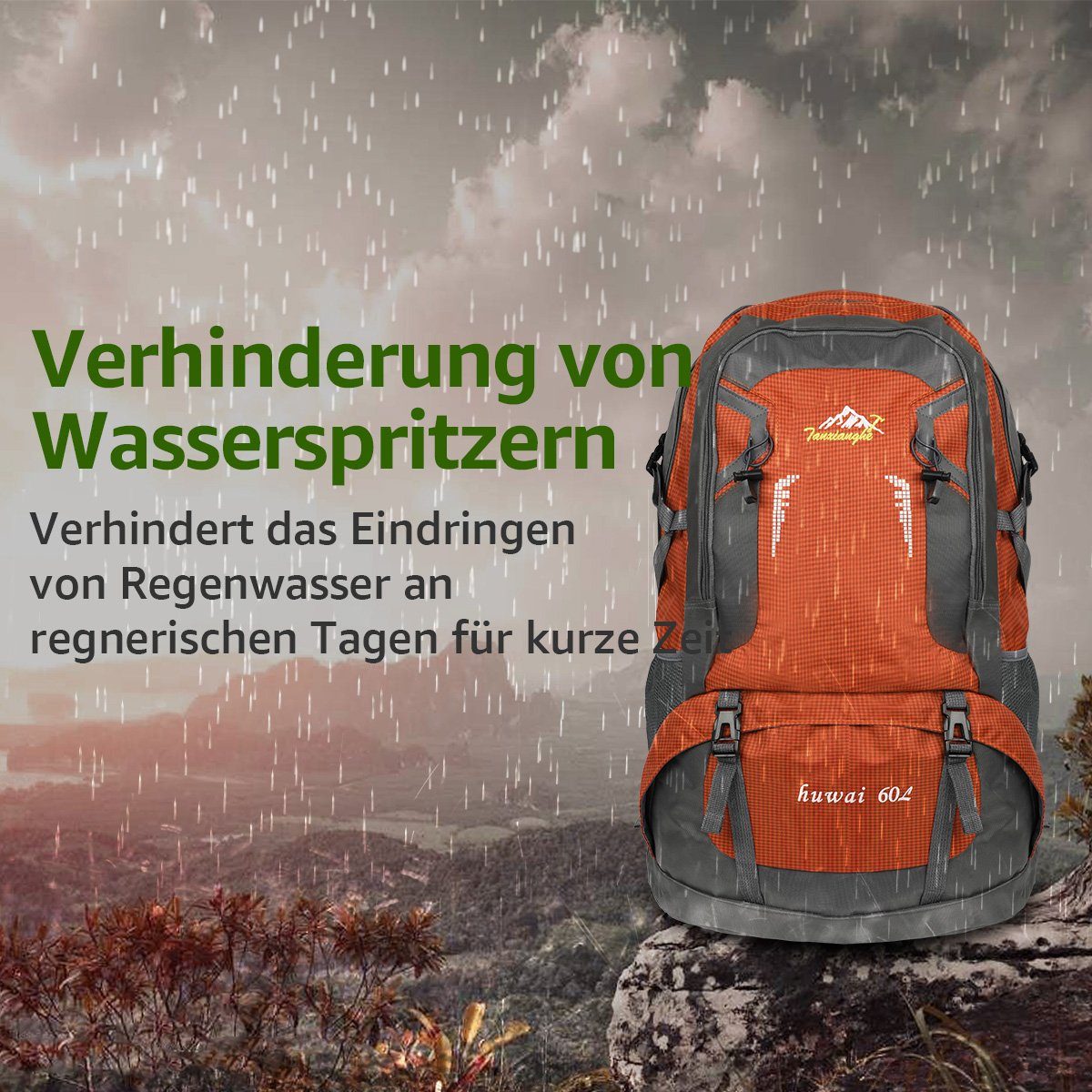 MULISOFT Tourenrucksack Trekkingrucksack 60 Liter Wanderrucksack Reiserucksack für Reisen, Rucksack Herren Große Pack wasserdichte