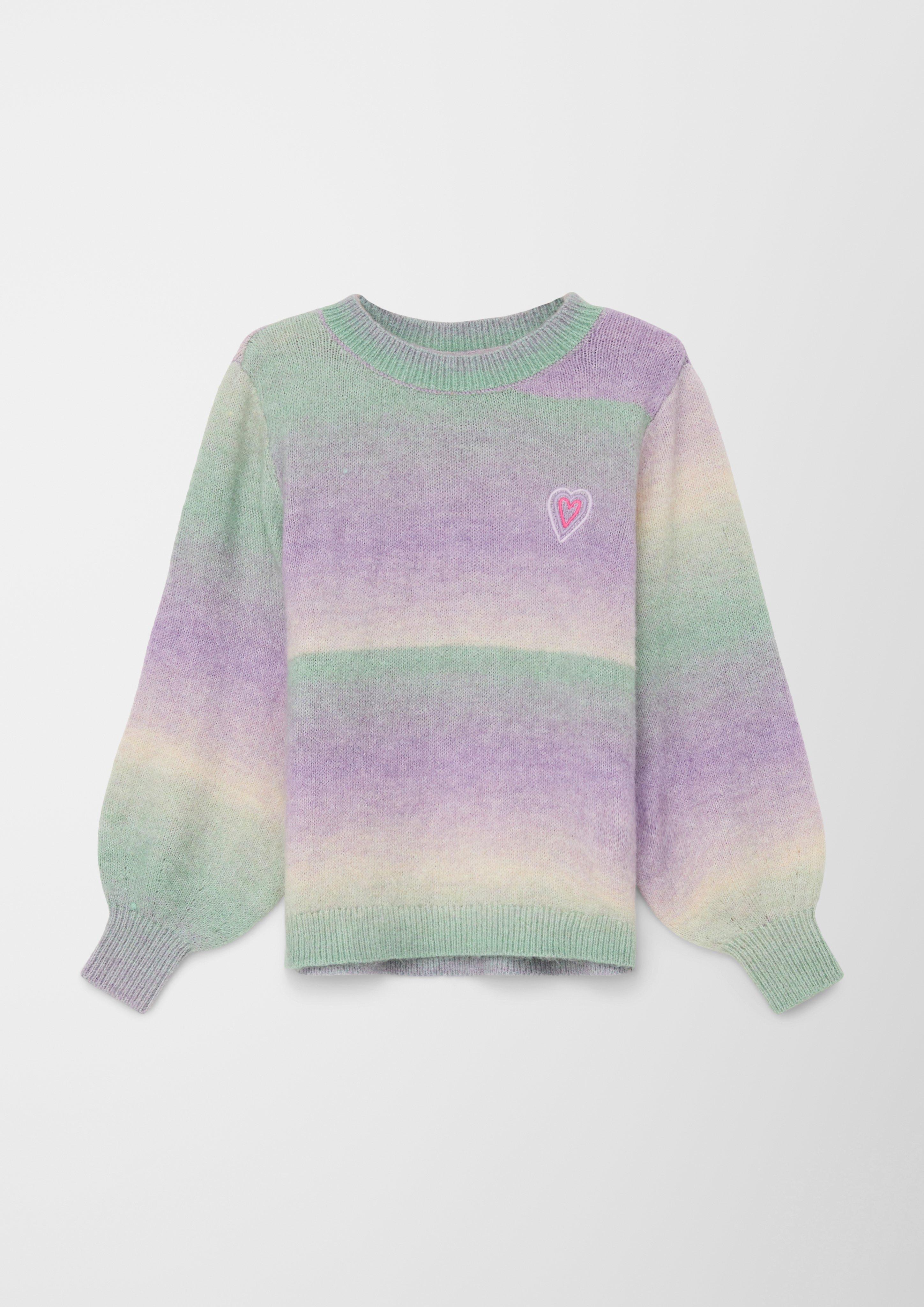 Strickpullover mit Herzapplikation  2122542-72X0