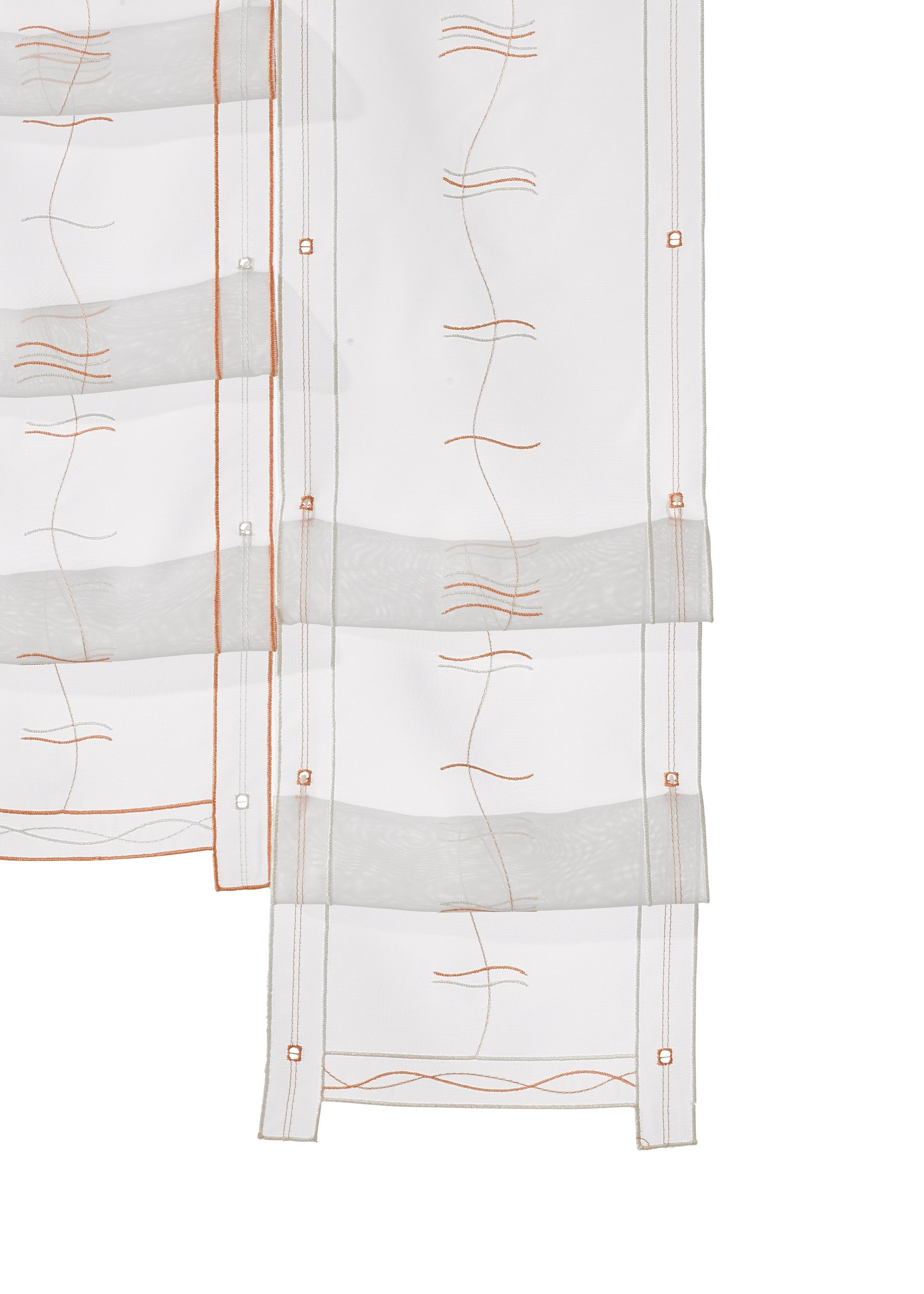 Scheibengardine Selina, Weckbrodt, Stangendurchzug (1 St), transparent, Voile, Hochraff, Gardine, Voile, Stickerei, bestickt, transparent, Raffung