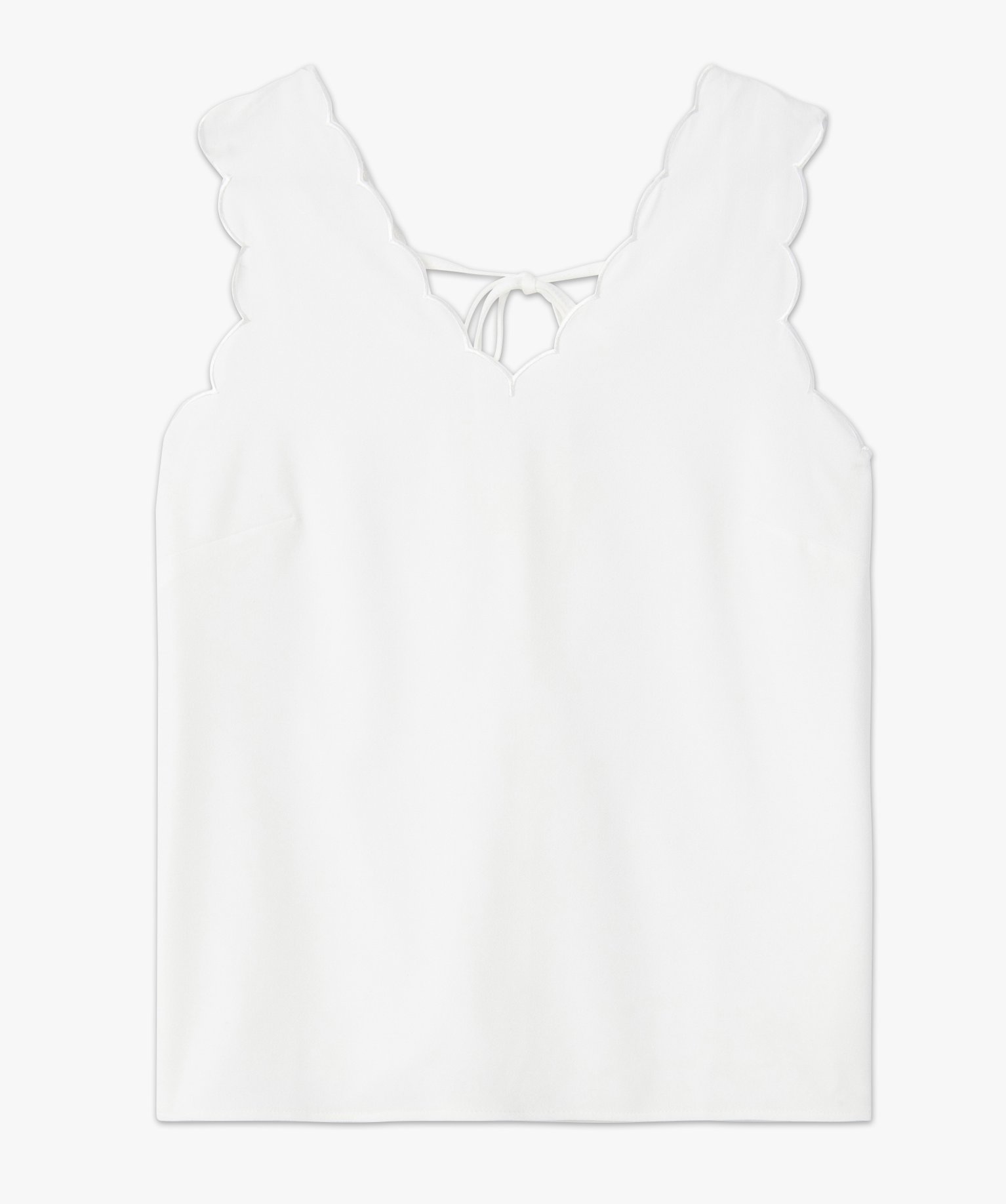 Blouse femme sans manches avec finitions festonnées ecru | GEMO