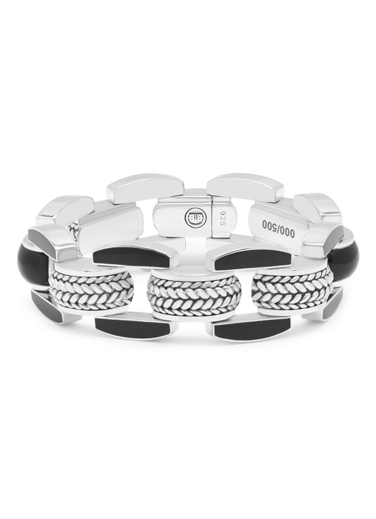 Buddha to Buddha  The Batul Limited schakelarmband van zilver met onyx