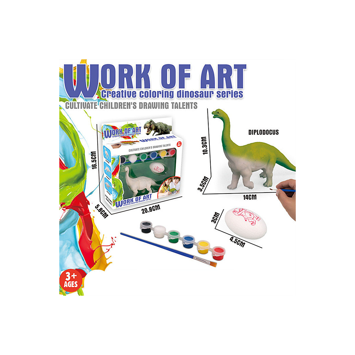 Kinder Aquarell Färbung Doodle Spielzeug Dinosaurier-Aquarell-Färbung für DIY-Kinderspielzeug