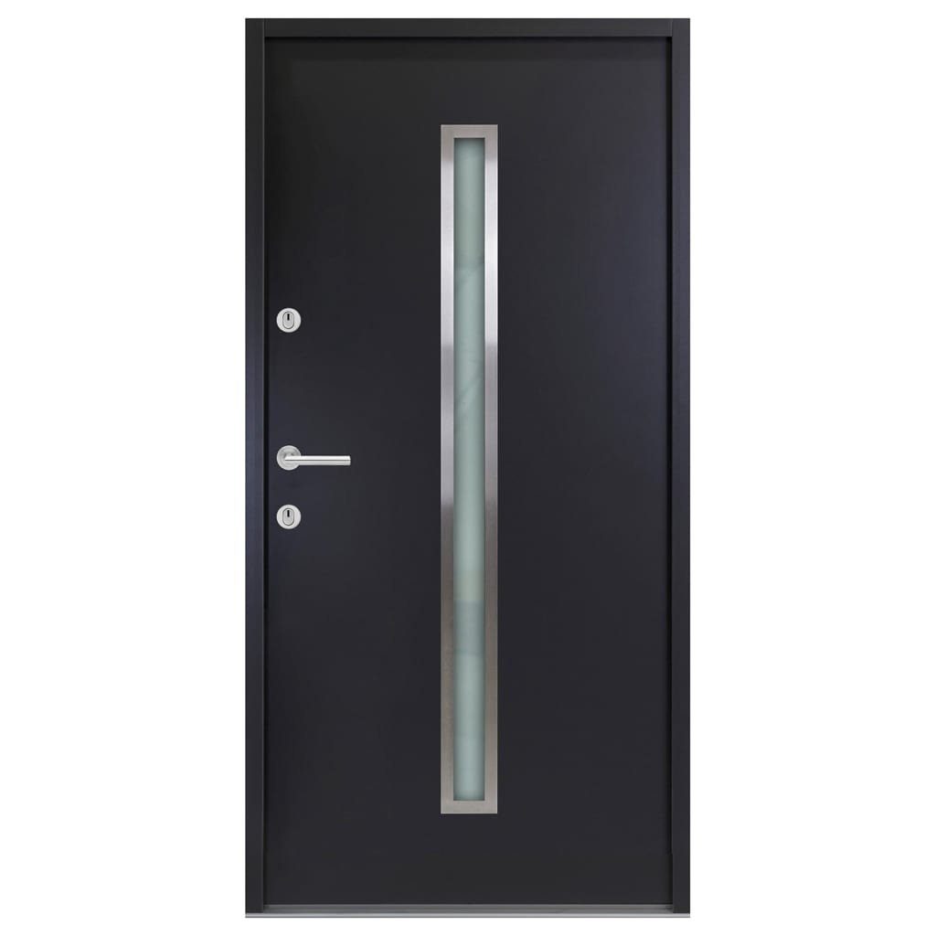 vidaXL Zimmertür Haustür Anthrazit 100x200 cm Aluminium