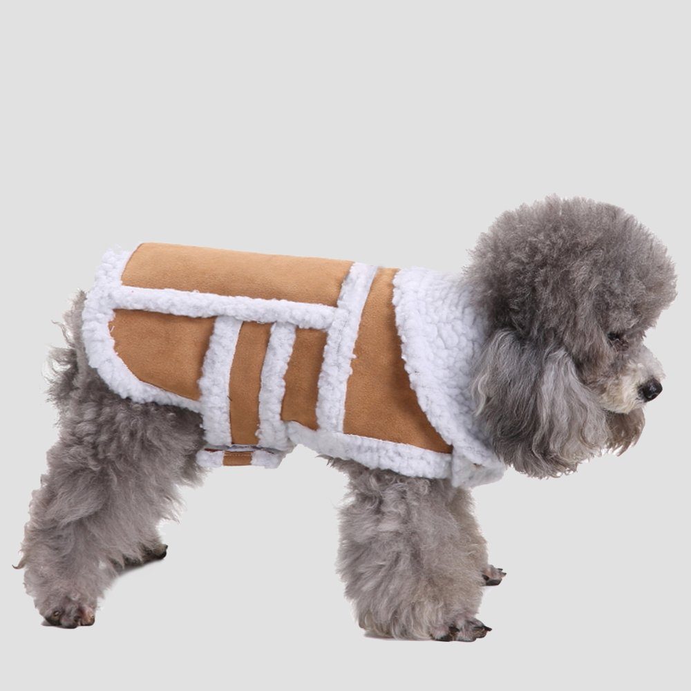 LAPA HOME Hundemantel Hundejacke Cord Winterjacke für Hunde Fleece Haustiermantel, mit Pelzkrage, Wärme, Winddicht