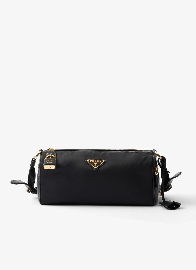 Borsa a tracolla media Prada Re-Nylon con dettagli in pelle