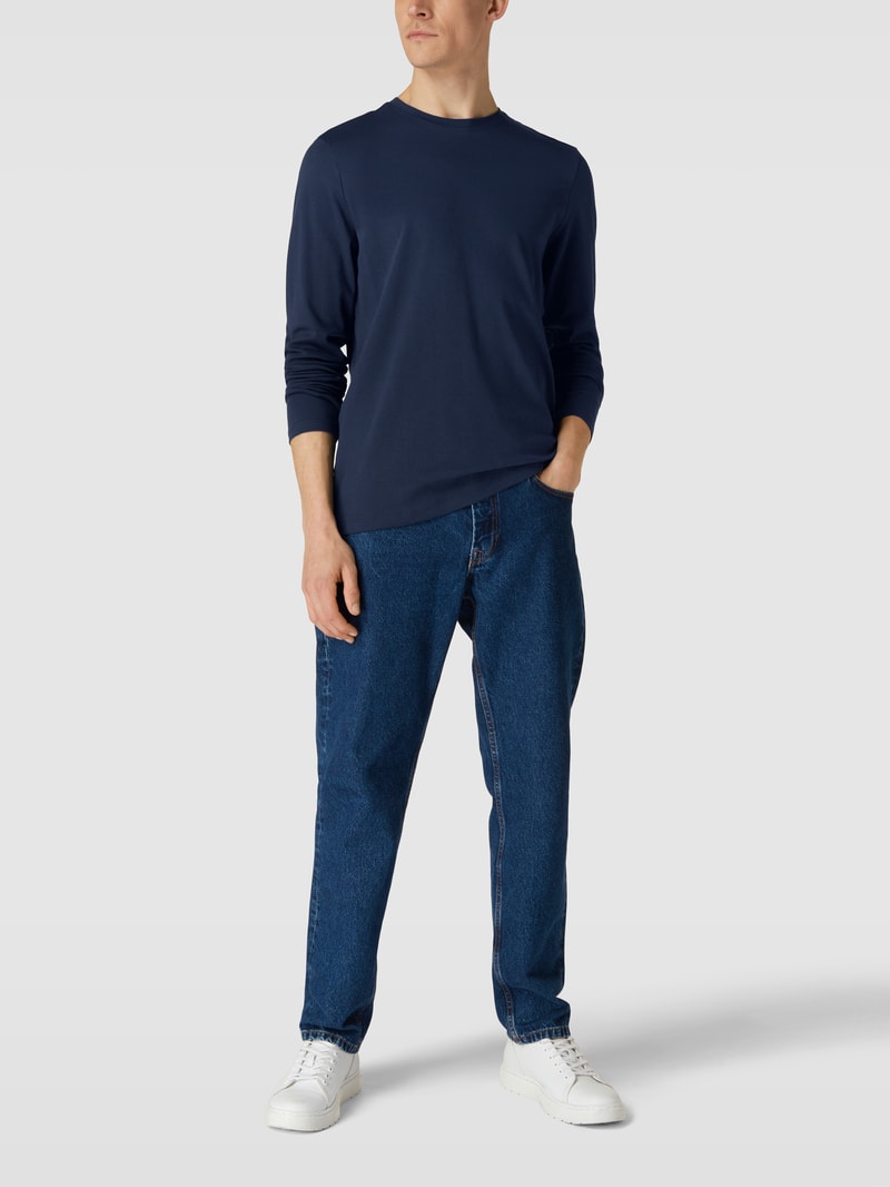 Longsleeve mit Rundhalsausschnitt in marineblau