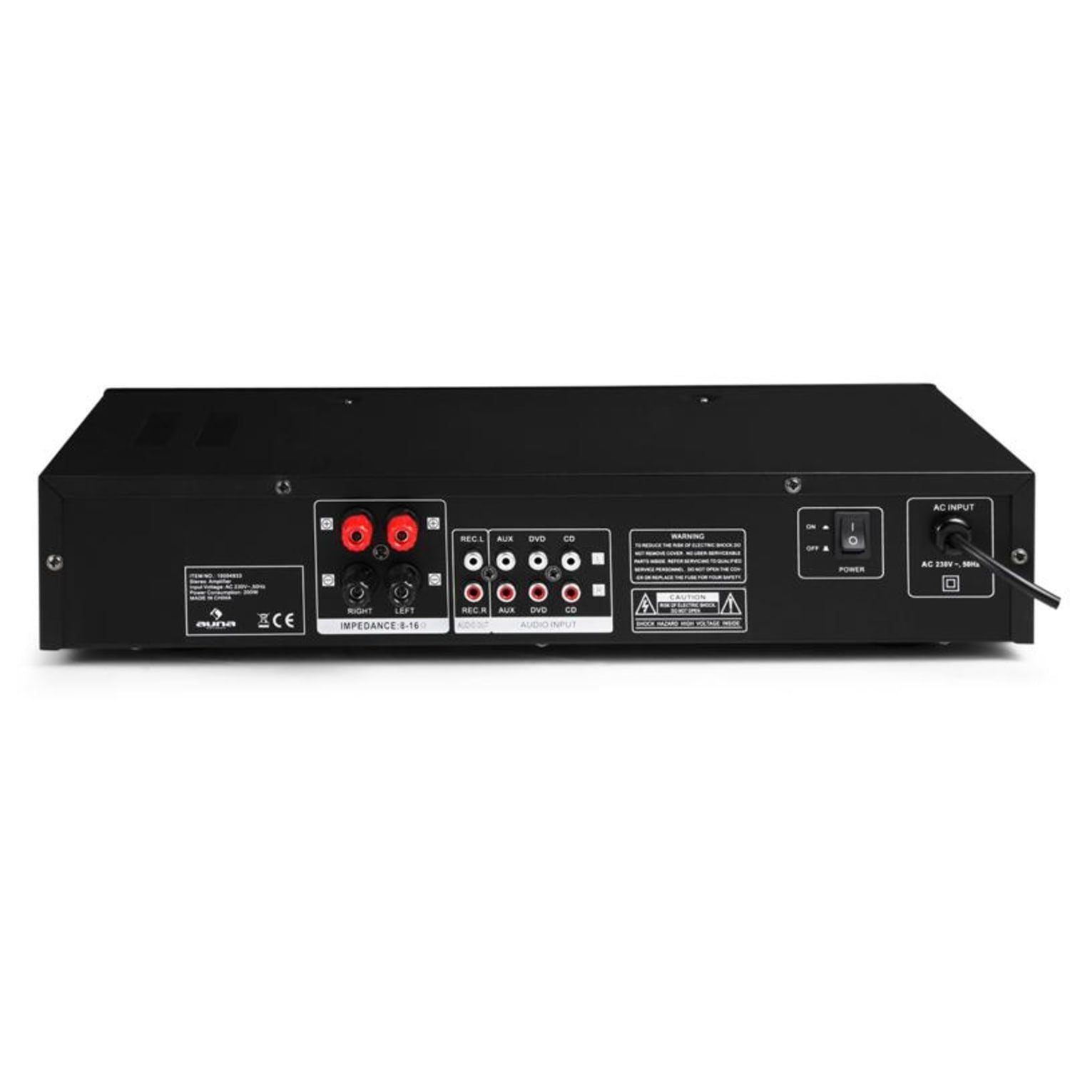 Auna AV2-CD508 Audioverstärker (Anzahl Kanäle: drei Stereo-Cinch-Audio-Eingänge und ein Line-Ausgang, 125 W, Audio Verstärker HiFi Stereo Amplifier)