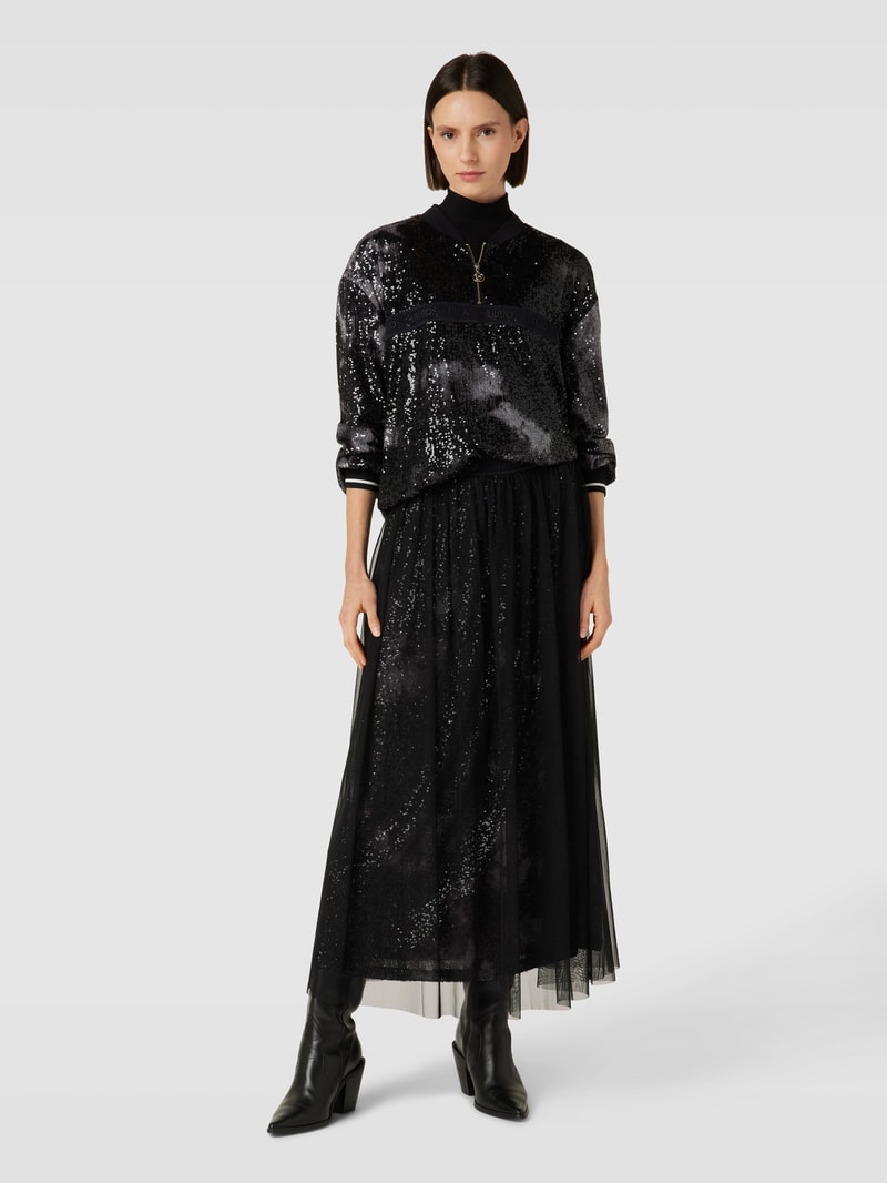 Pullover mit Paillettenbesatz in black
