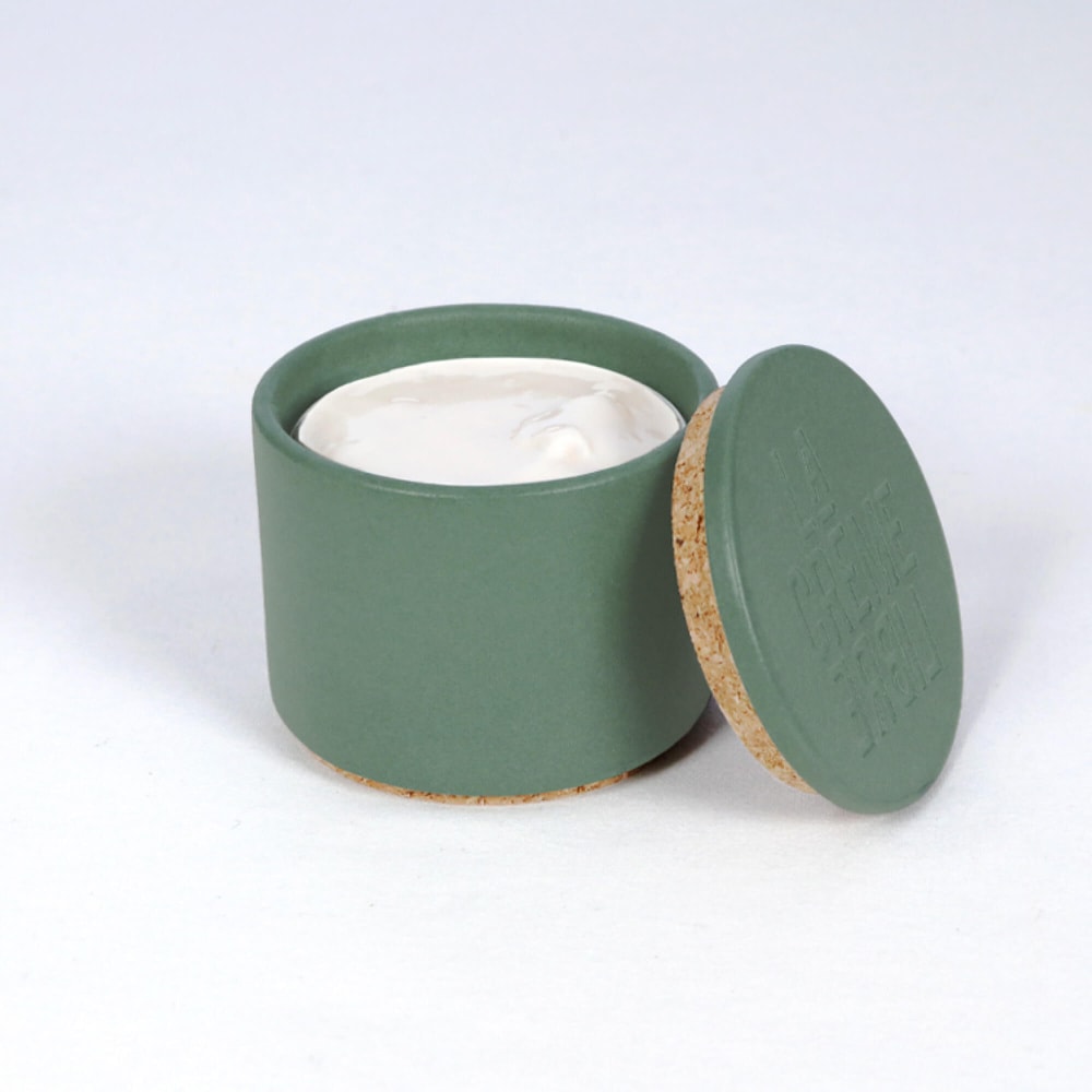 La crème libre Coffret Crème Légère Visage (Éco-recharge + Pot Rechargeable Vert Canard) Soin Hydratant Visage