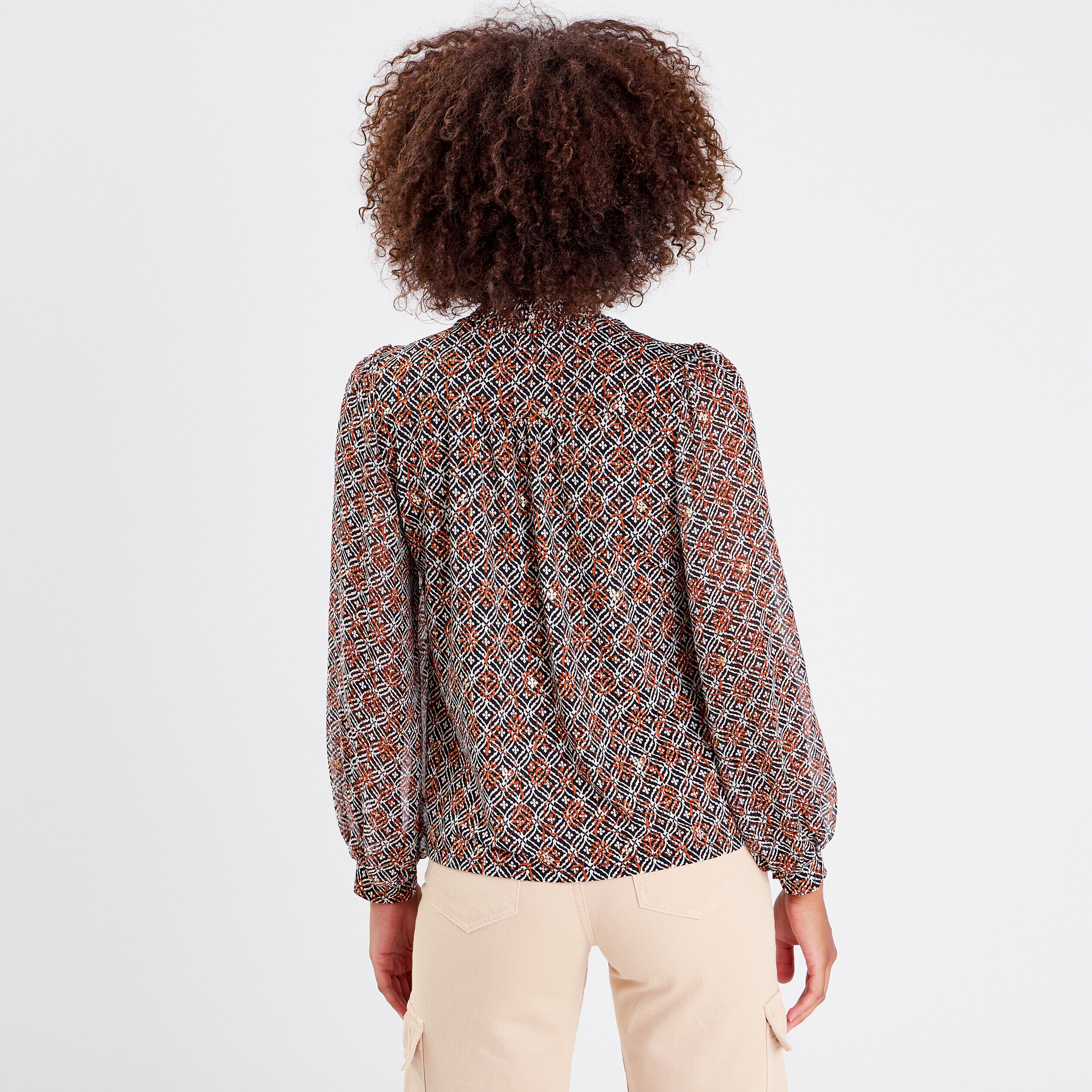 Blouse manches longues beige femme | Cache Cache