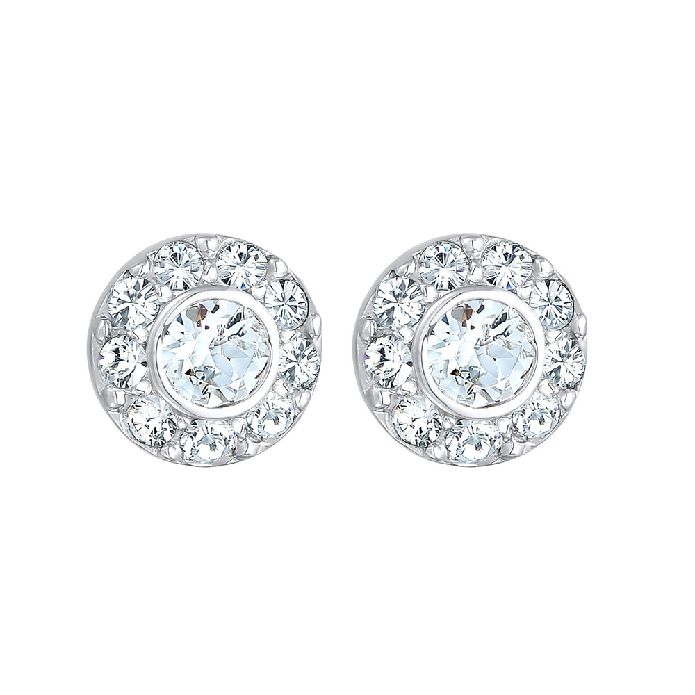 Elli Elli Boucles d'Oreilles Boucles d'oreilles cloutées pour femmes, rondes et glamou Boucles d'oreilles
