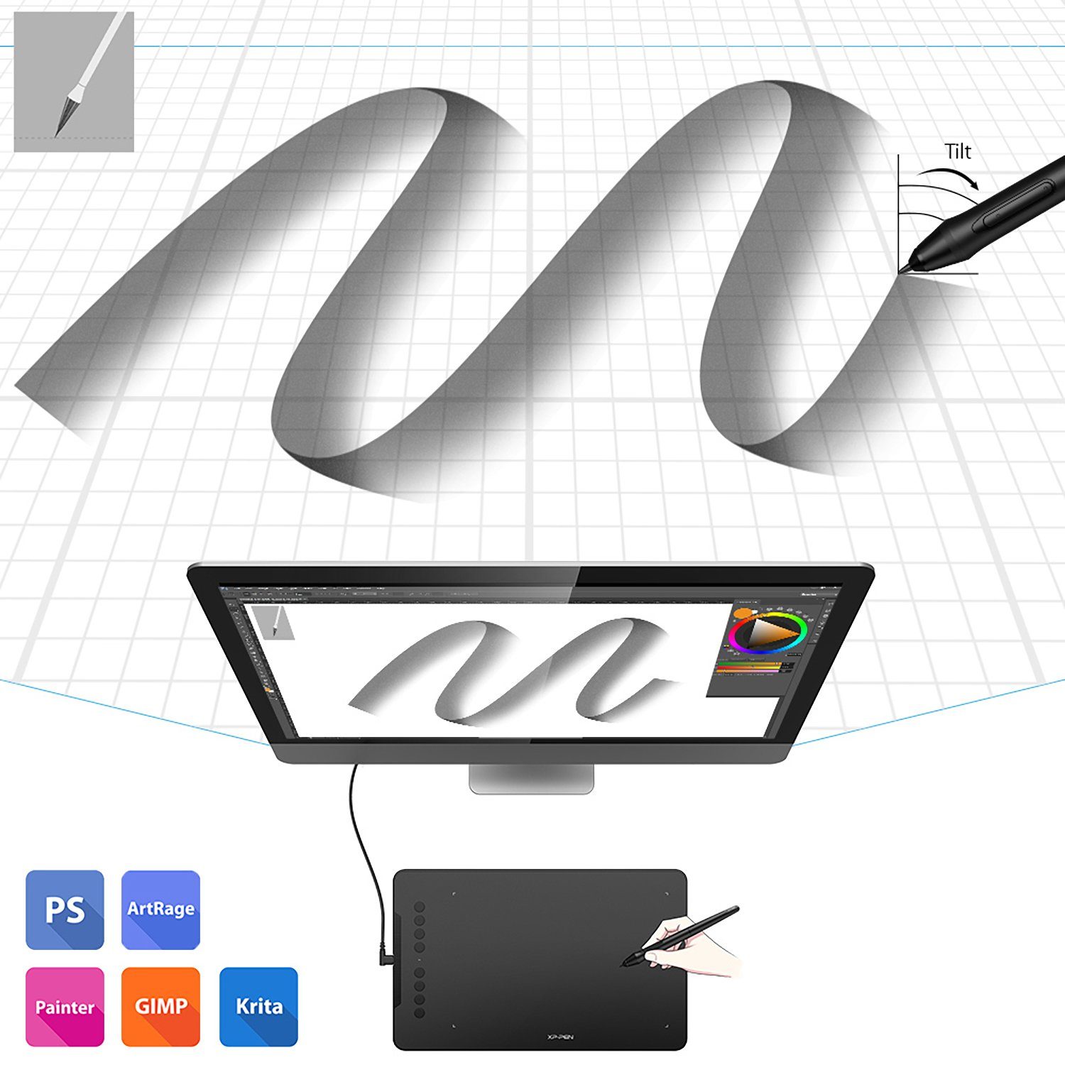 XP-PEN XP-PEN Deco 01 V2 Grafiktablett Grafiktablett (12)