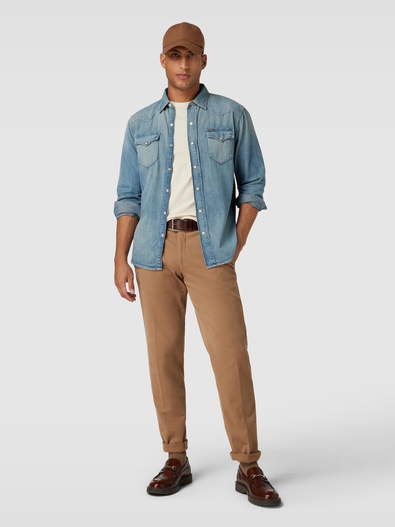 Regular Fit Jeanshemd mit Brusttaschen Modell 'ICON' in jeans