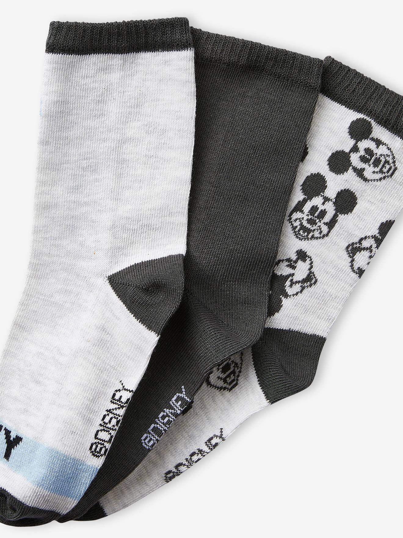 Lot de 3 paires de chaussettes DS® Mickey orange, gris chiné