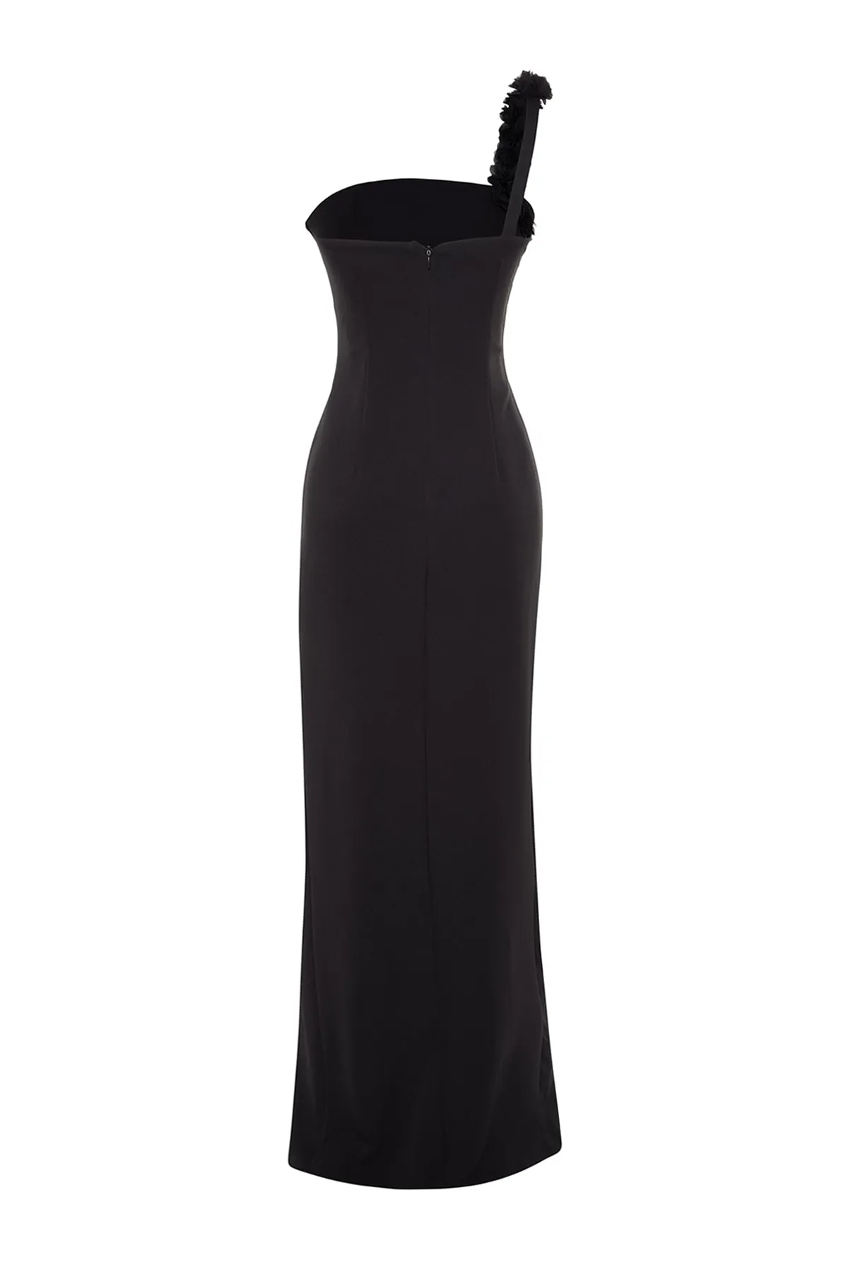 Trendyol Collection  Schwarzes, gewebtes, langes Abendkleid TPRSS23AE00097