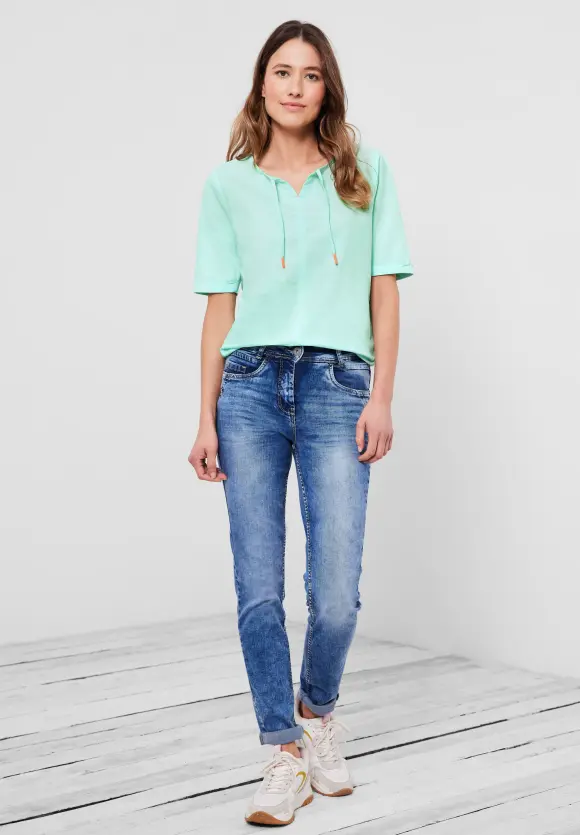CECIL Leinen Bluse in Unifarbe