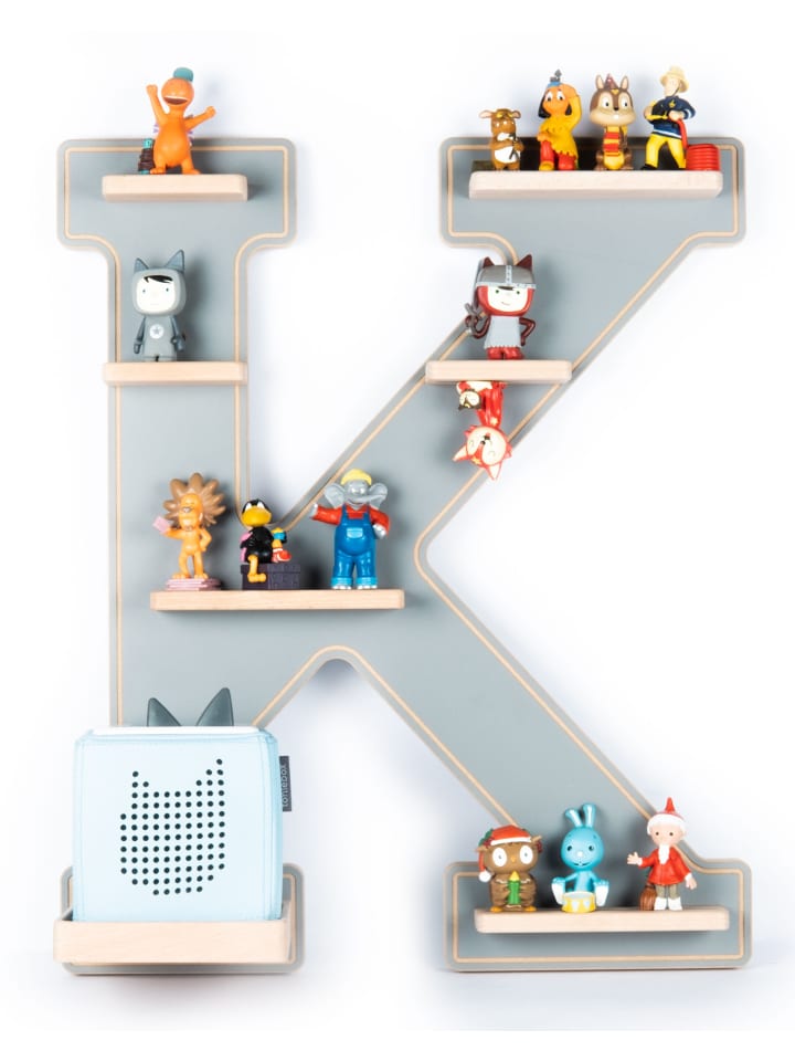 BOARTI Holz Regal Buchstabe K für Toniebox Tonies Figuren in Grau günstig kaufen onesize
