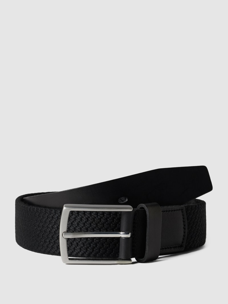 Gürtel aus Leder und Textil in schwarz