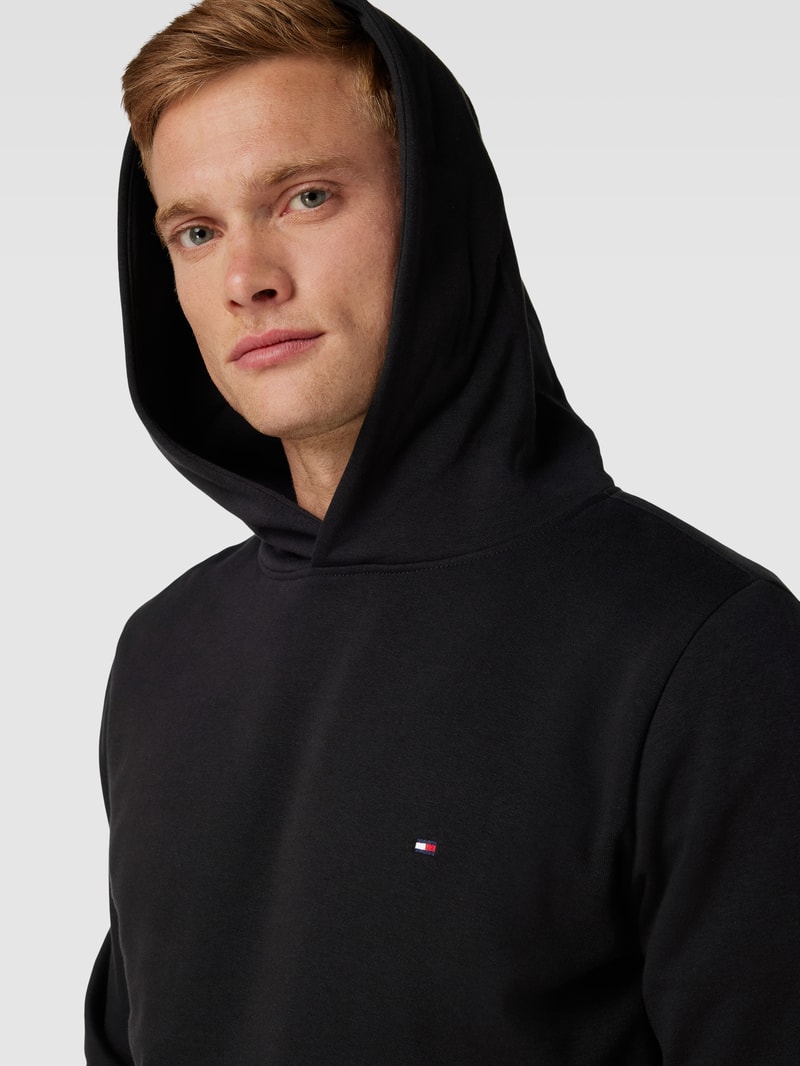 Hoodie mit Logo-Stitching Modell 'FLAG' in schwarz