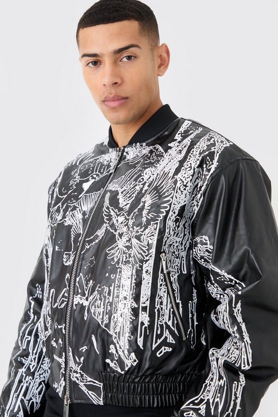 Kastige bestickte Bomberjacke