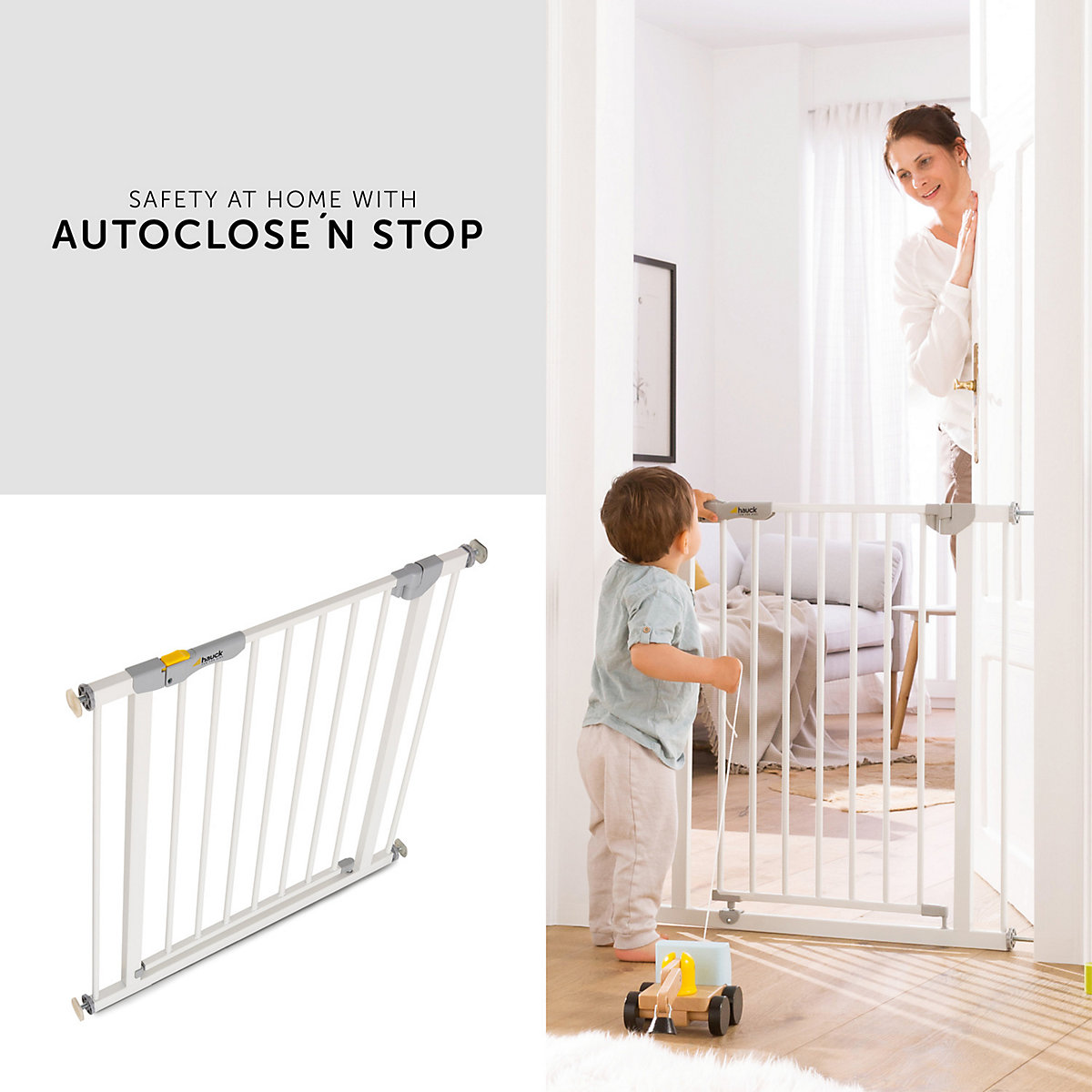 Tür-und Treppenschutzgitter Auto Close`n Stop, 75 - 80cm, weiß