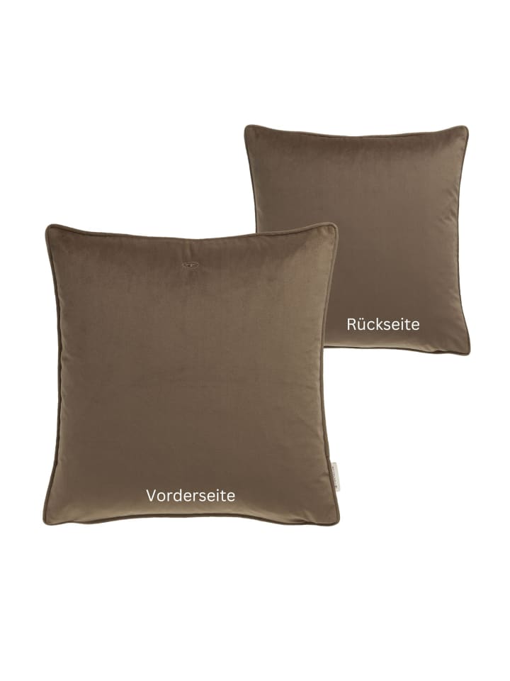 Tom Tailor TT Kissenhülle 2er Set VelvetSignature 45 x 45 cm in Braun günstig kaufen 45 x 45 cm