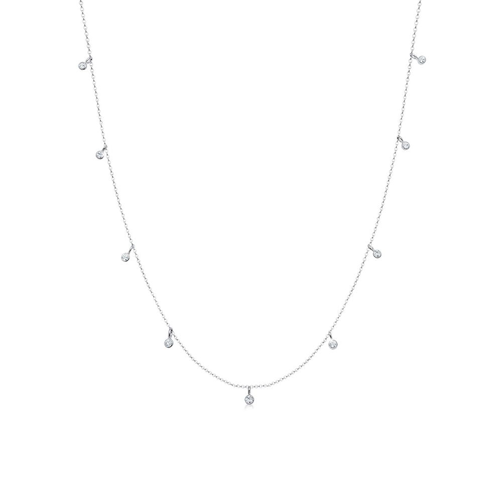Elli Elli Collier Femme Simple de Cristal - (925/1000) Argent collier