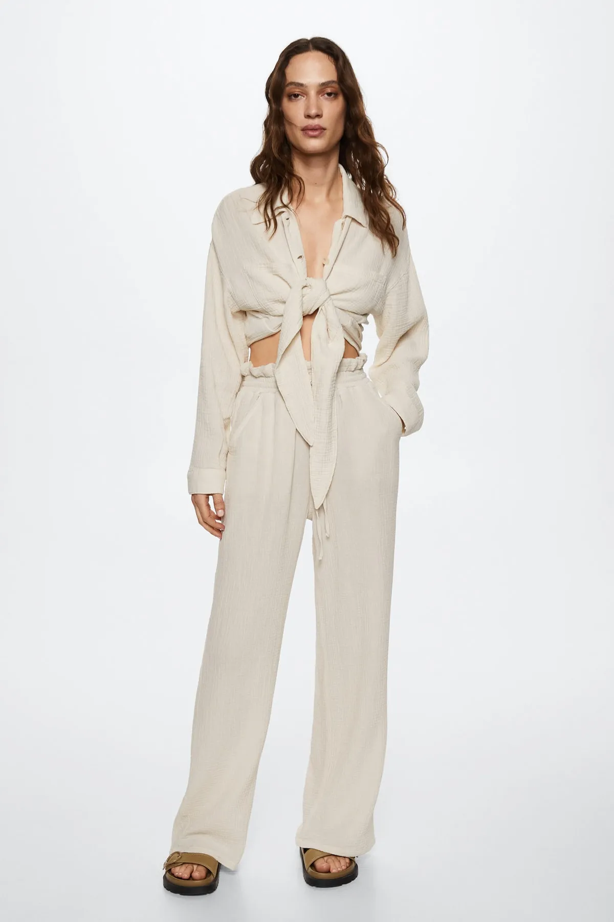 MANGO  Hemd - Ecru - Regular Fit