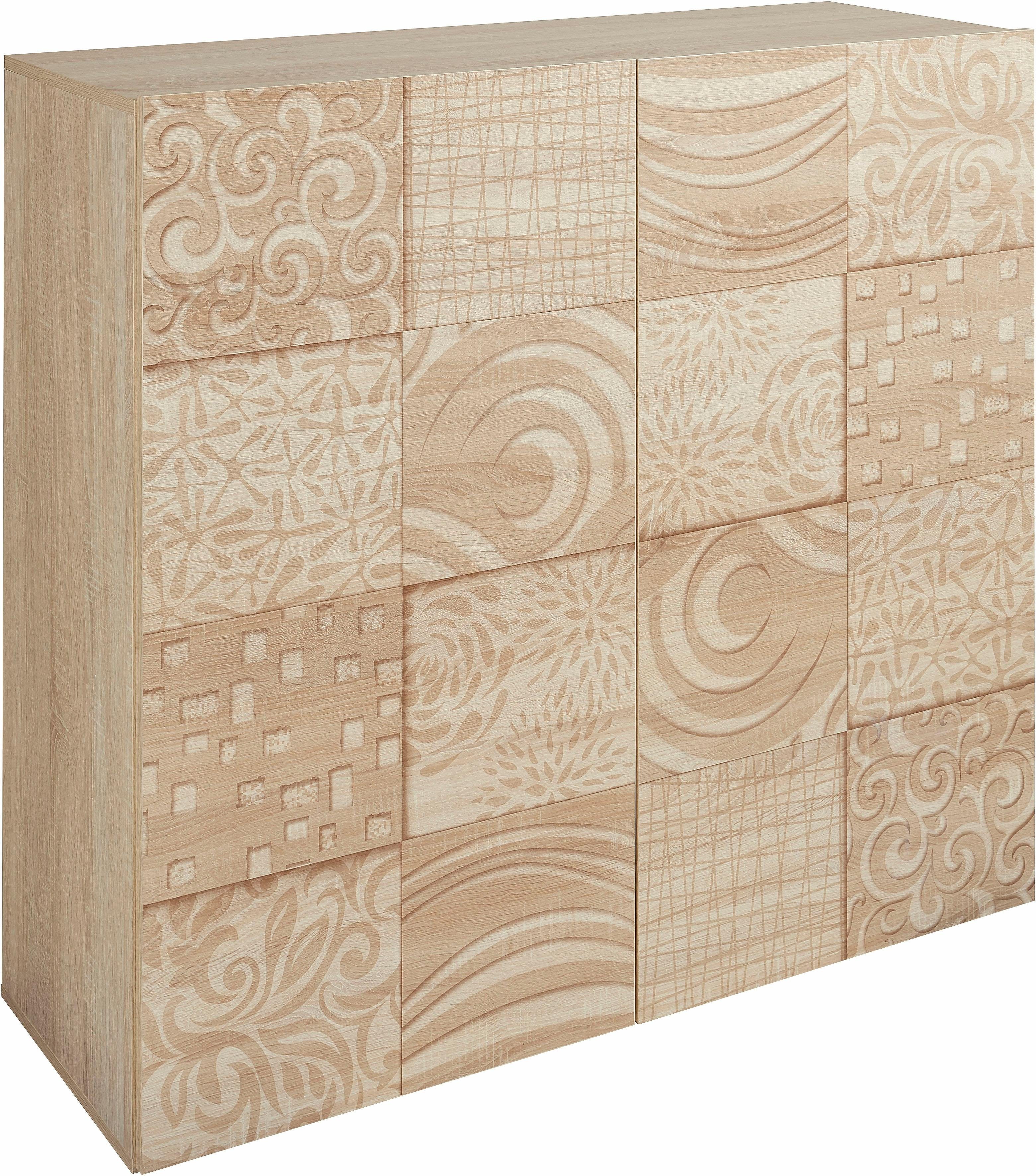 LC Highboard Miro, Breite 121 cm mit dekorativem Siebdruck