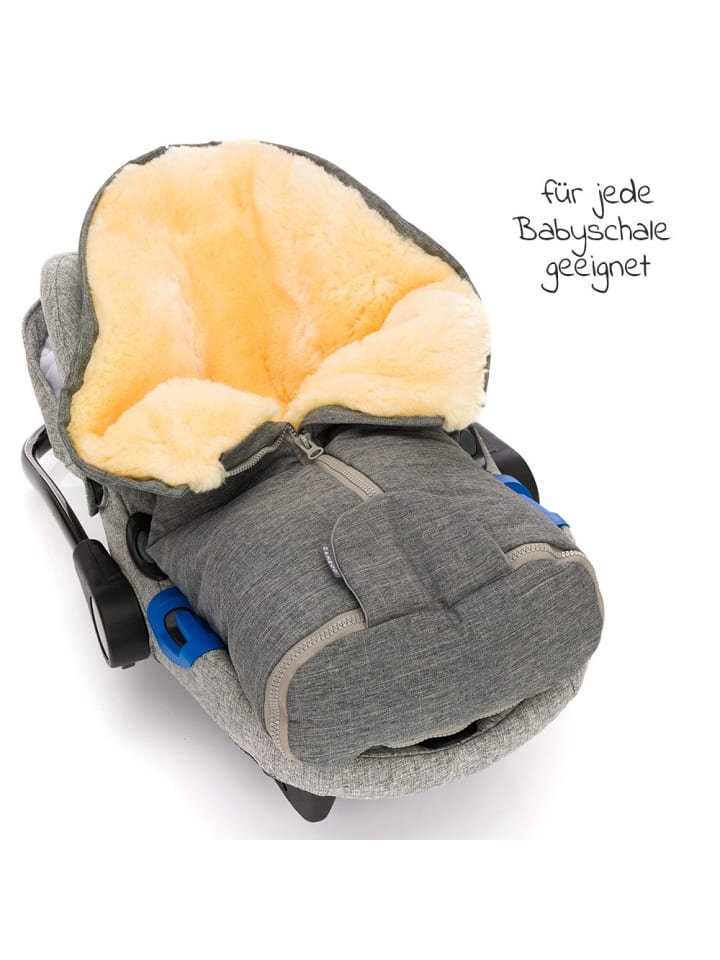 Zamboo Universal Lammfell-Fußsack für Babyschale & Babywanne in grau günstig kaufen onesize