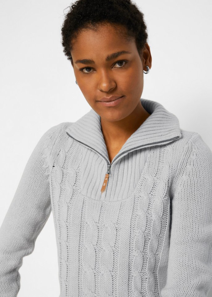 Troyer Pullover mit Zopfmuster