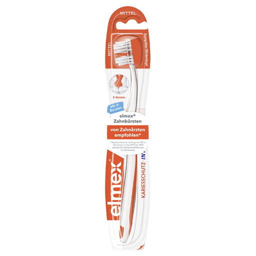 ELMEX interX Kariesschutz Kurzkopf Zahnbürste medium  1 St  Zahnbürste