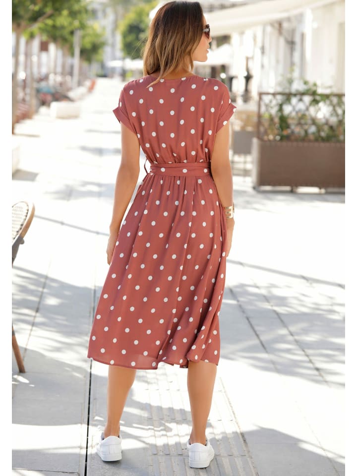 LASCANA Midikleid in marsala-creme-bedruckt günstig kaufen
