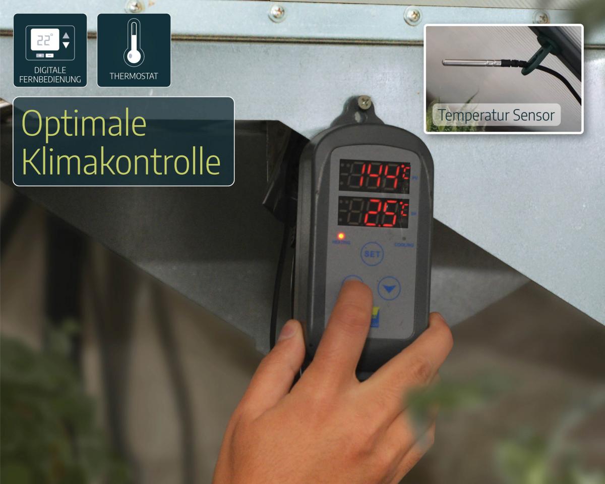 Canopia by Palram Gewächshausheizung, Heizlüfter mit digitalem Thermostat, 2400Watt