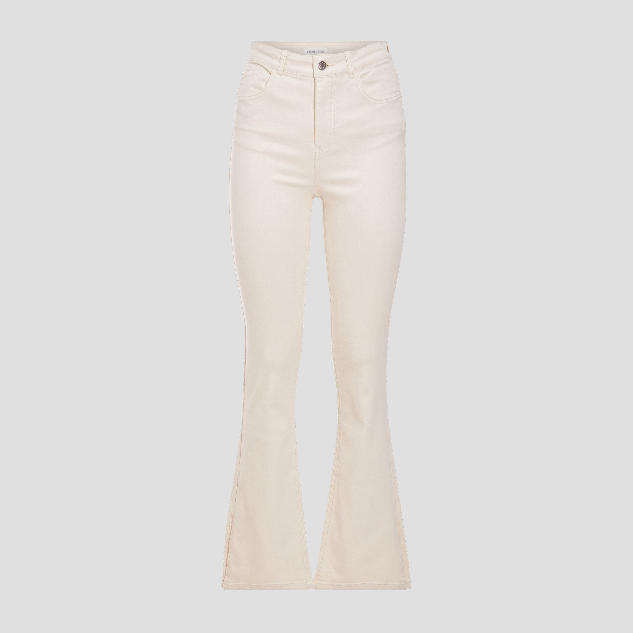 Jeans flare taille haute ecru femme | Cache Cache