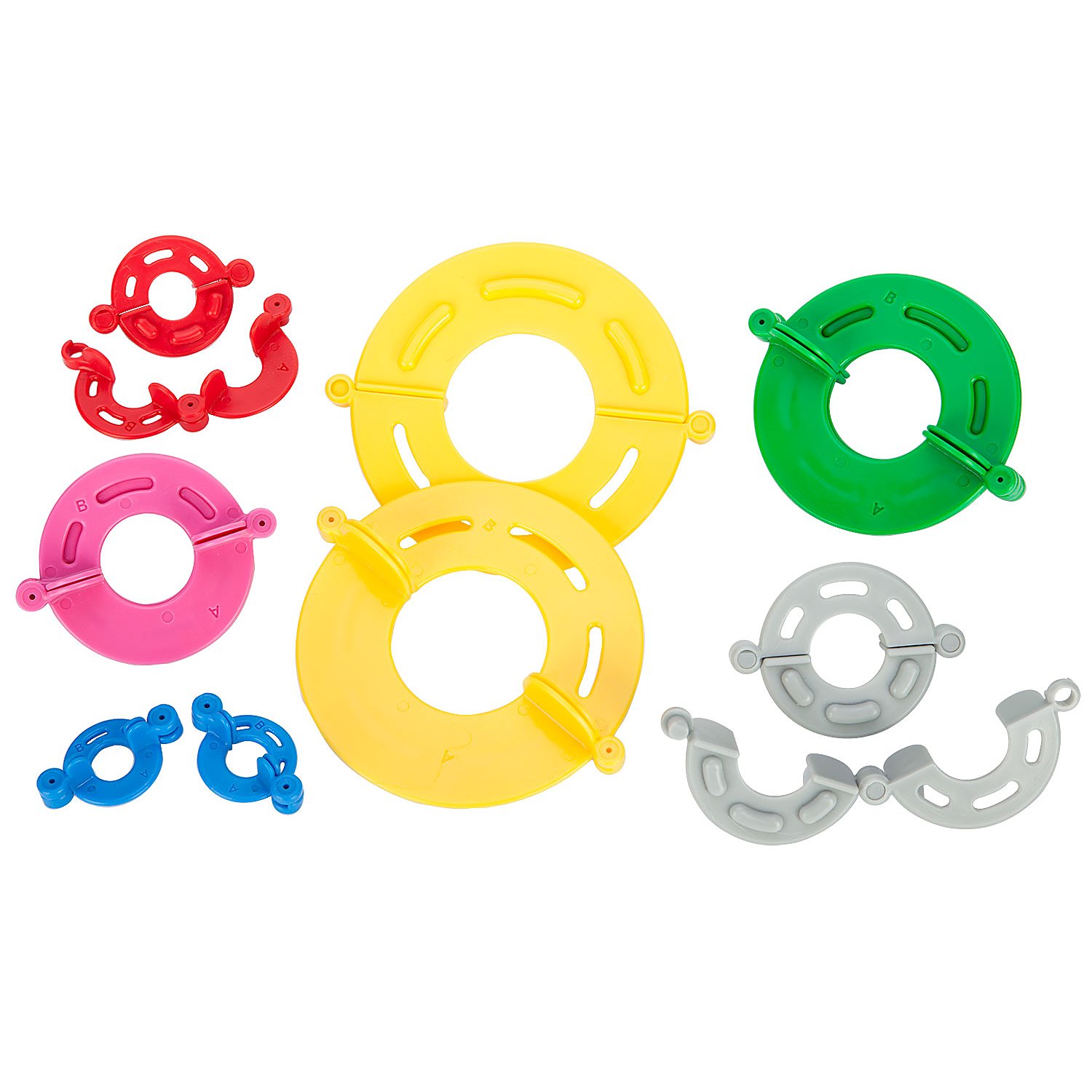 buttinette Pompon-Set, mit Schablonen in 6 Größen von 2,5–9 cm Ø