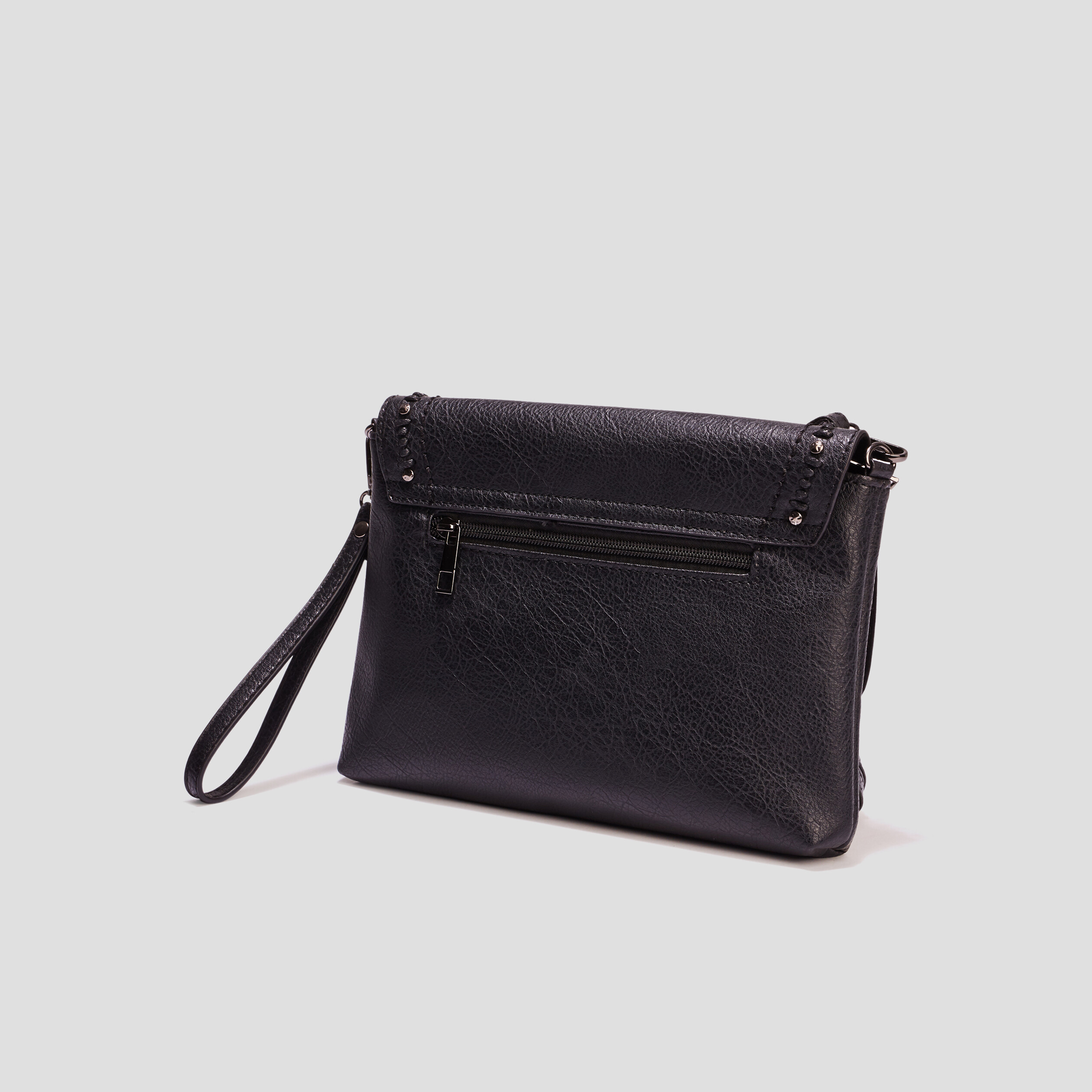 Sac bandoulière à clous noir femme | La Halle
