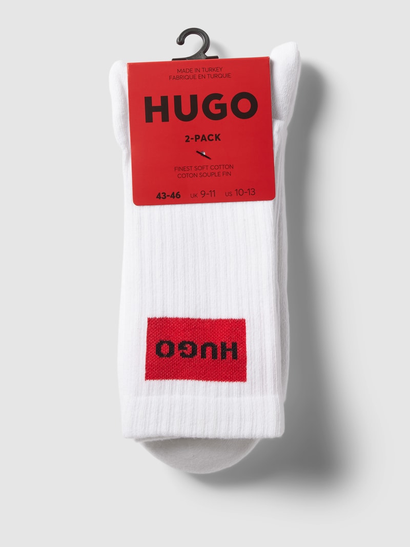 Socken mit Label-Stitching im 2er-Pack in weiß