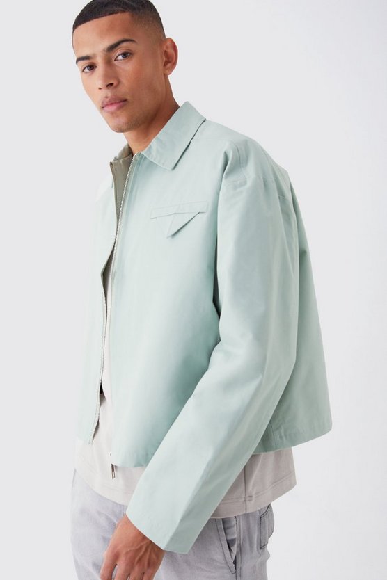 Kastige Twill Harrington-Jacke