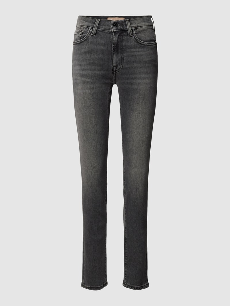 Jeans in unifarbenem Design Modell 'Roxanne' in schwarz