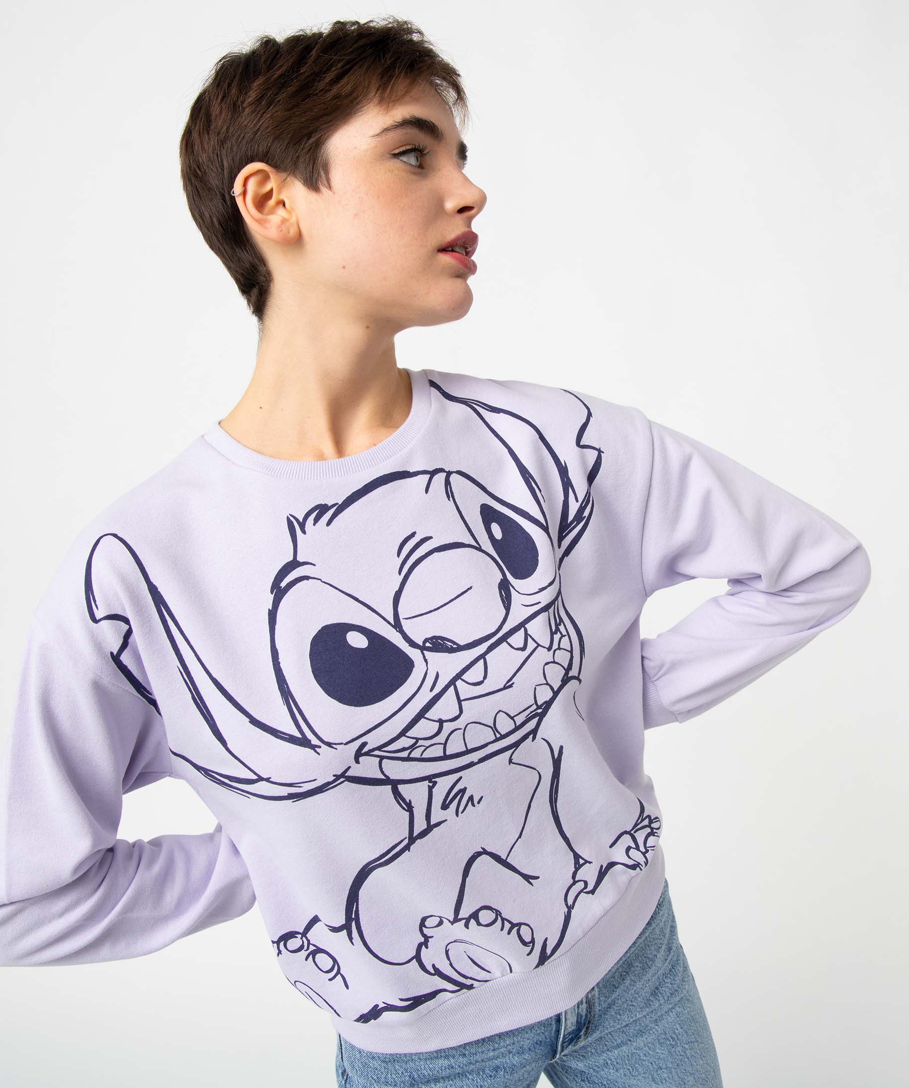 Sweat femme avec motif Stitch XXL - DS violet | GEMO