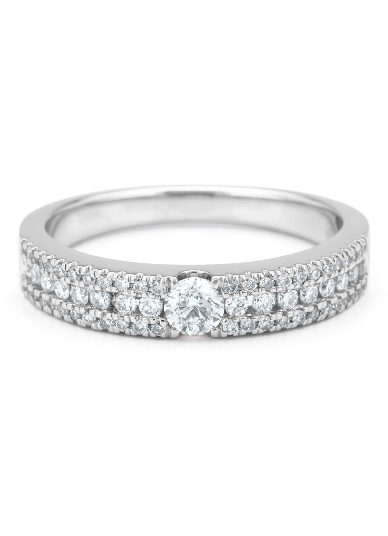 Inel cu vârf de diamant din aur alb, diamant de 0.49ct, Majestic