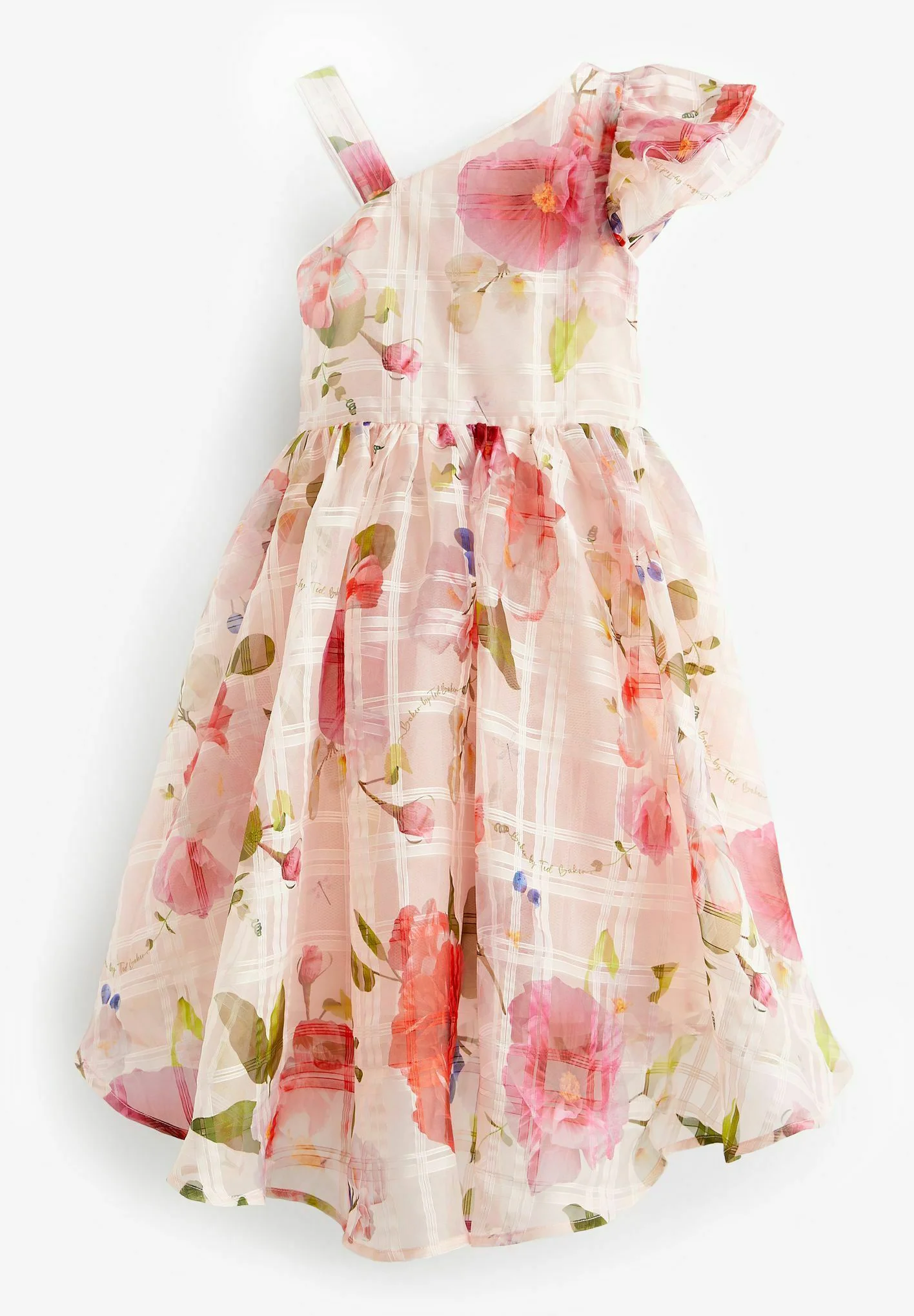 Vestido elegante Baker by Ted Baker con estampado floral de un solo hombro y corte regular.