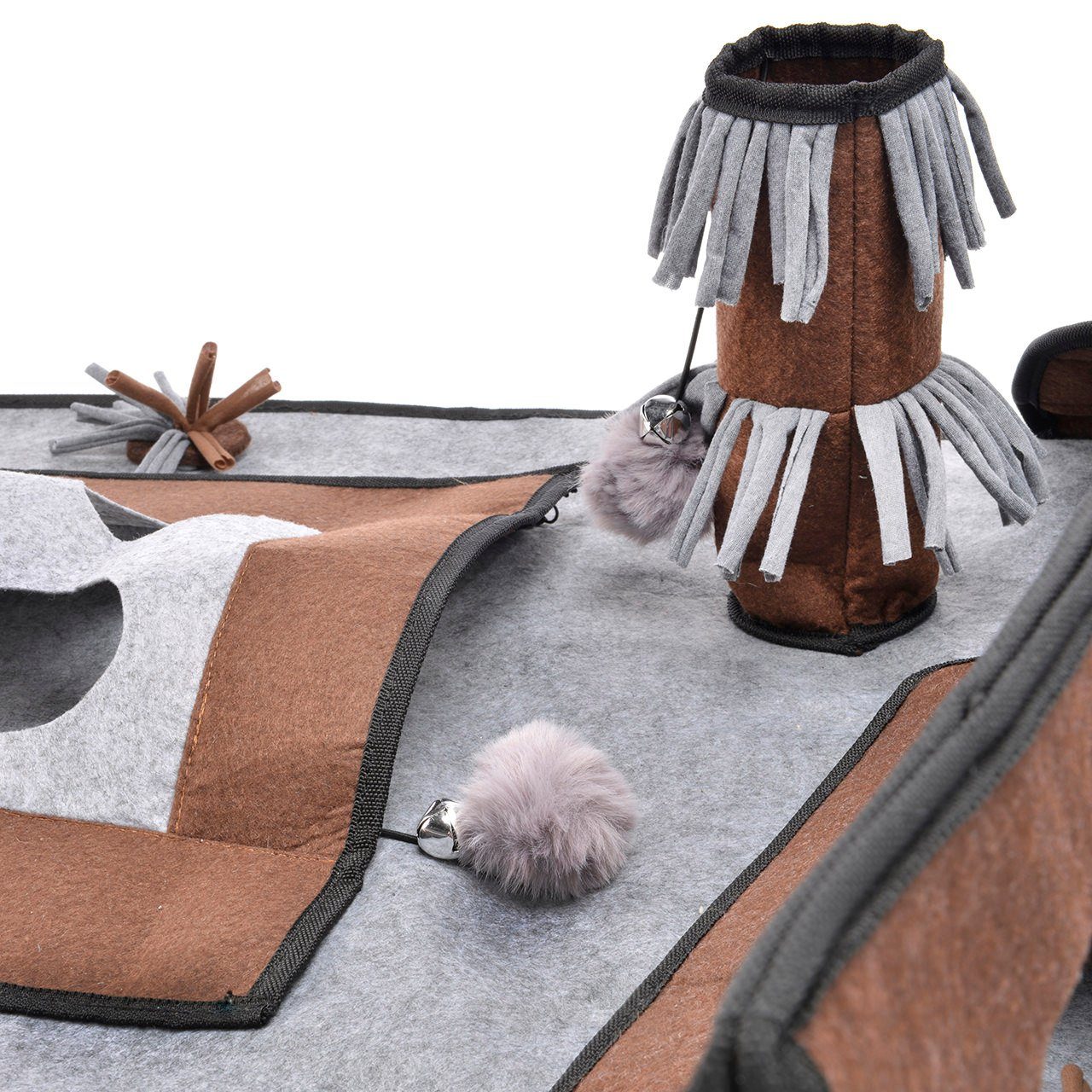 Canadian Cat Company Katzenliege ActivityTeppich COLEEN - grau/braun, Filz, Spielteppich XXL für Katzen