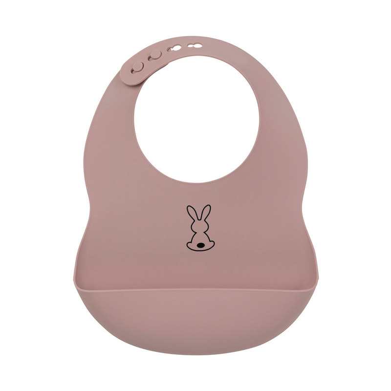 Bavoir en silicone rose poudré Nattou