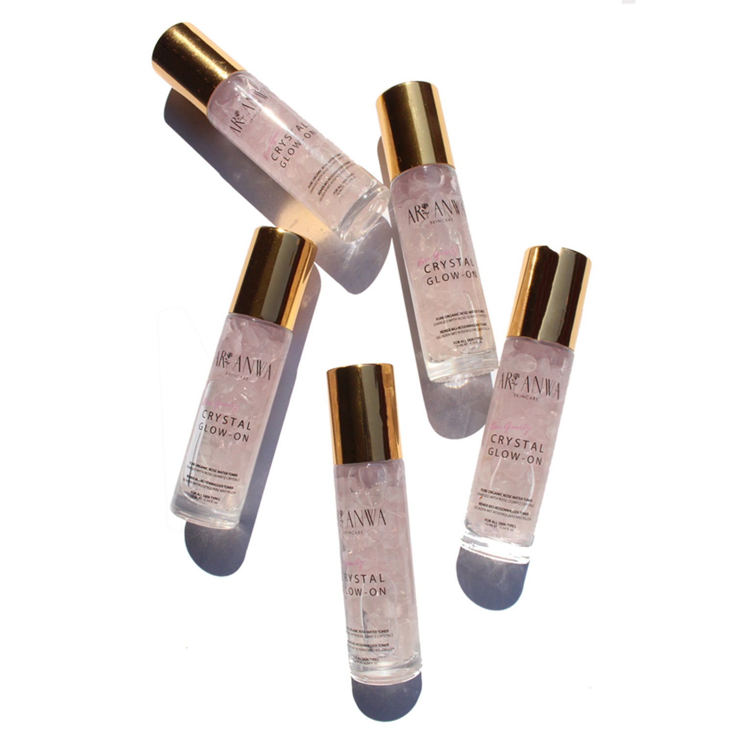 Kühlender Roll-On mit Rosenquarz und Rosenwasser - Crystal Glow On