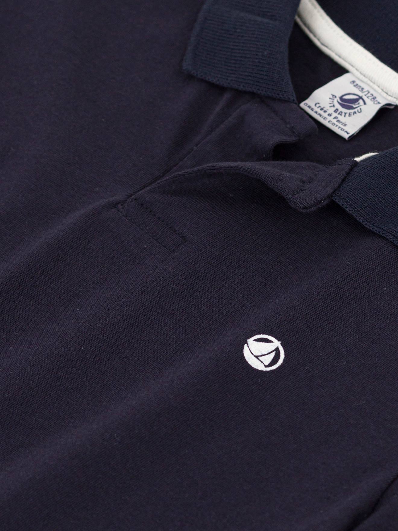 Polo manches courtes en coton bio PETIT BATEAU bleu