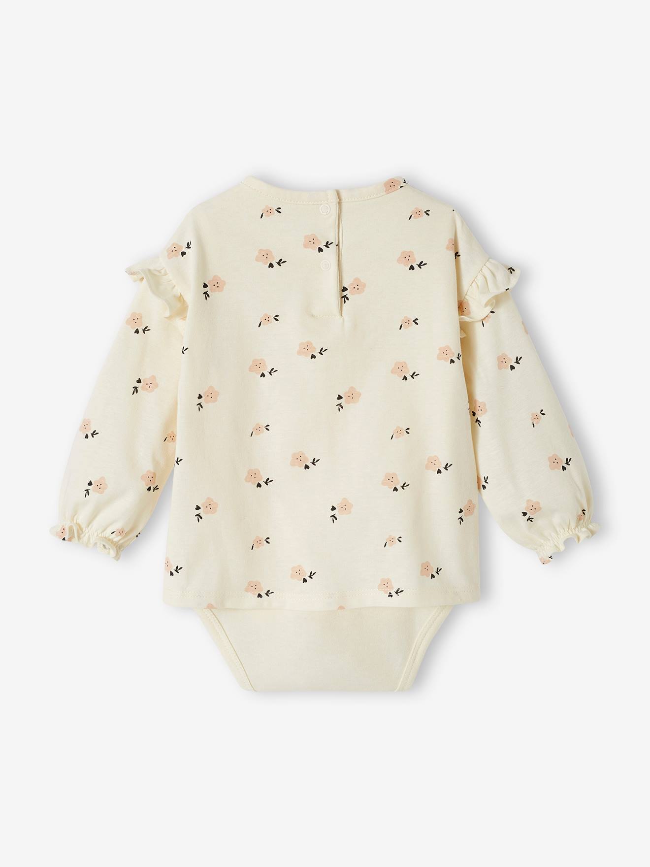 Vertbaudet Baby Shirtbody aus Bio-Baumwolle Oeko-Tex - wollweiß